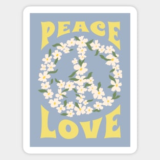 Floral Peace Sign and Love Sticker